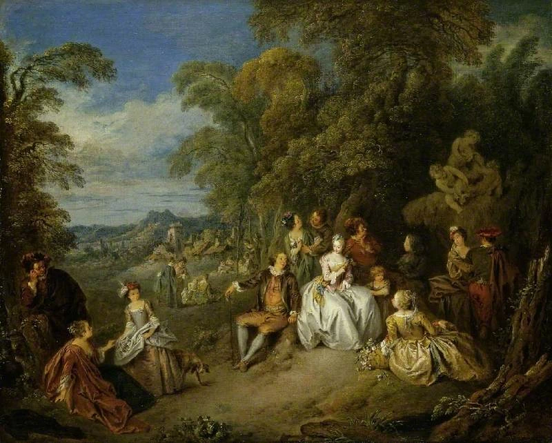 Compagnia elegante nel parco - The Fitzwilliam Museum, Cambridge